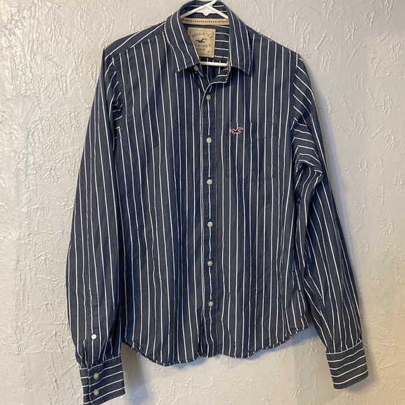 Hollister Other - Hollister Men’s Blue & White Stripped Button Up Shirt - L